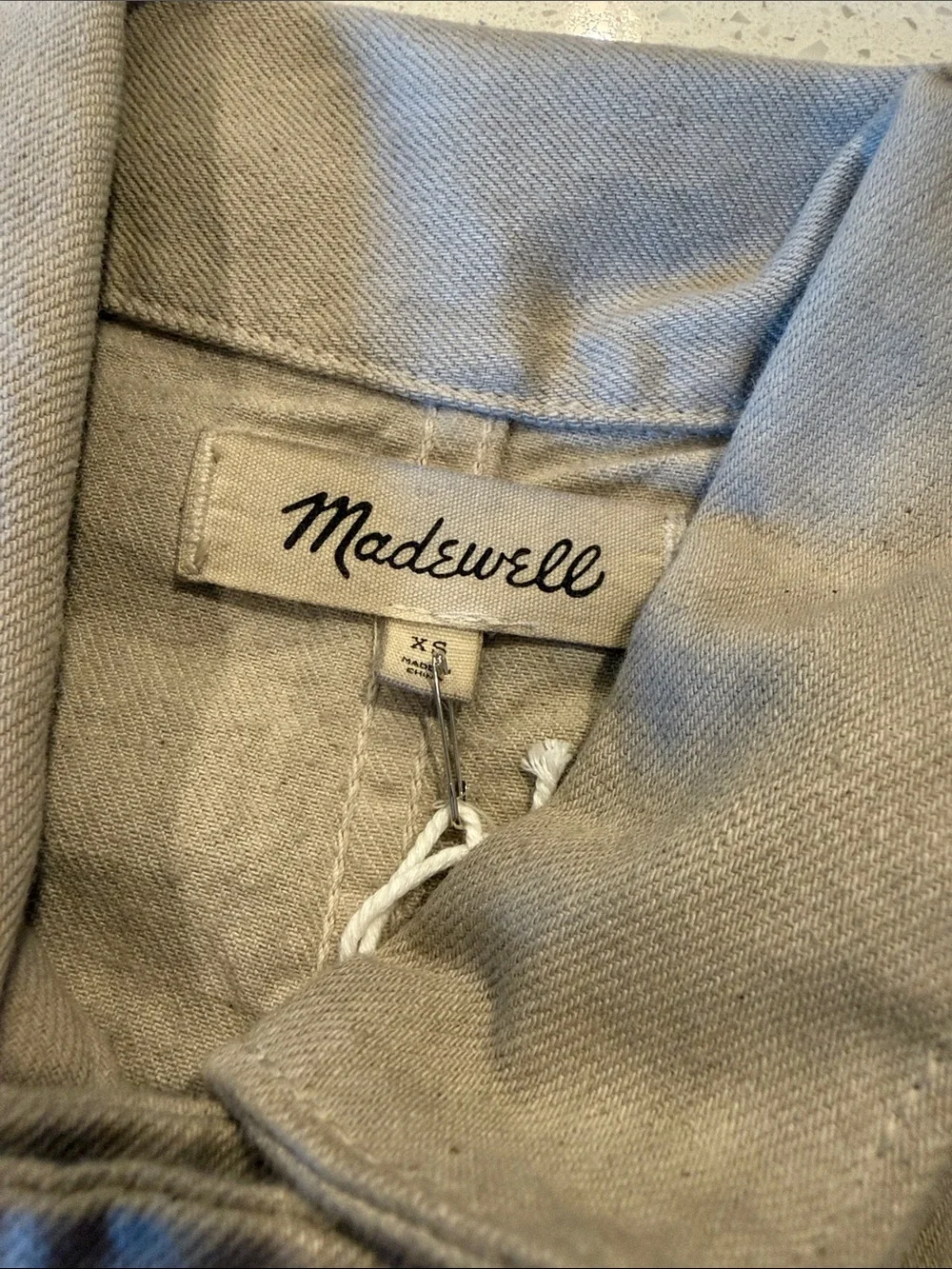 Madewell x MN Dye Studio Denim Chore Coat Hand Dyed Jacket Beige XS NWT
